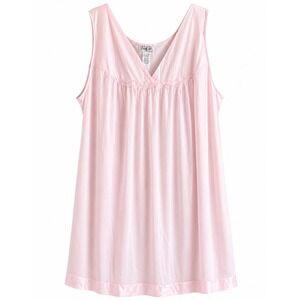 Vanity Fair Pink Nylon Nightgown Sleeveless Lace Trim XXL Vintage Style